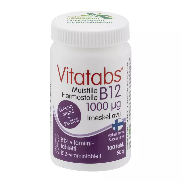 Vitatabs B12 1000µg omena 100 tabl. / 50g - Ravintolisät - 81000000 - 2