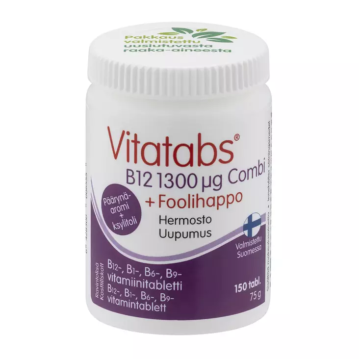 Vitatabs B12 1300µg Combi päärynä 150 tabl. / 75 g - Ravintolisät - 81000020 - 2
