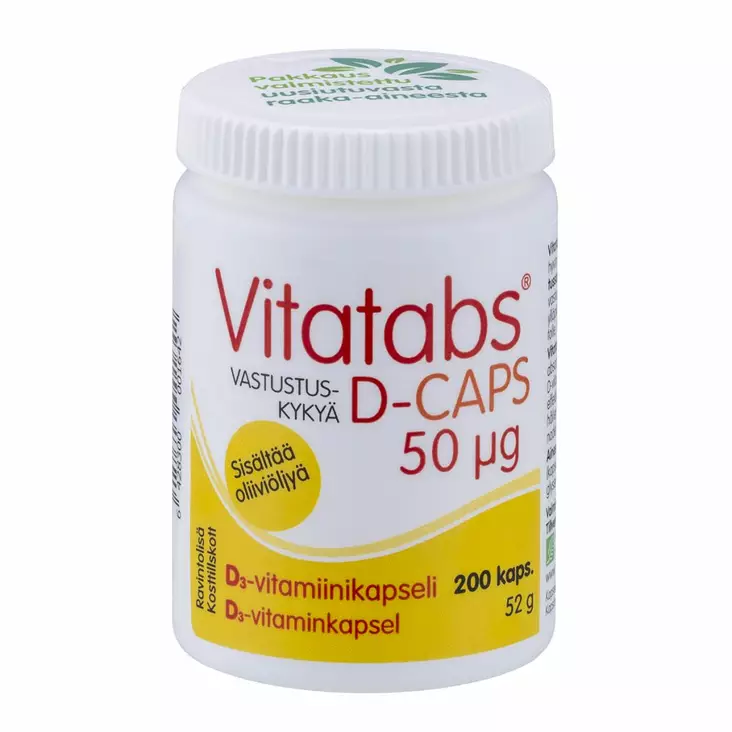 Vitatabs D-Caps 50 200 kaps. / 52 g - Ravintolisät - 81000024 - 1