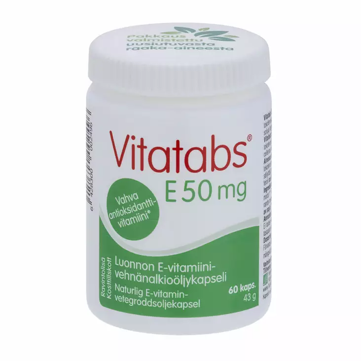 Vitatabs E 50 mg 60 kaps. / 43 g - Ravintolisät - 81000025 - 1
