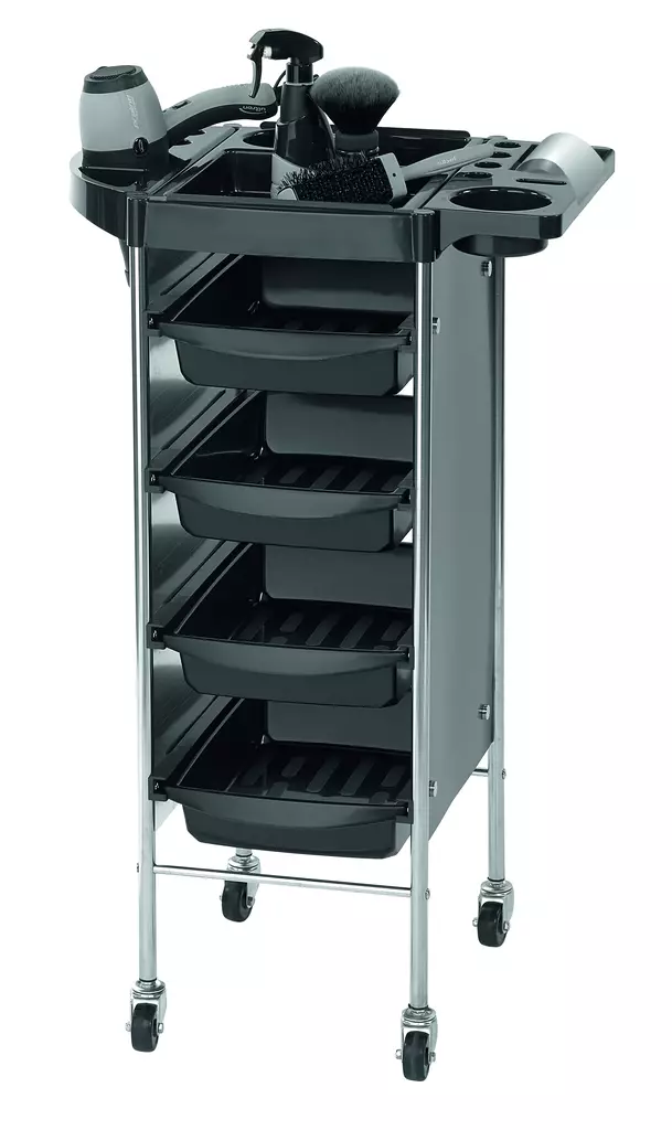 Työkärry musta (0171020) - Kampaamotyökärryt ja kampauspakit - 15000046 - 2