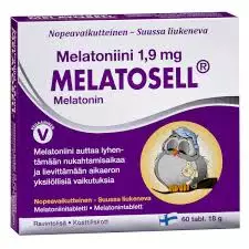 Melatosell Melatoniini 1,9 mg 60tabl. / 18g - Ravintolisät - 81000049 - 1